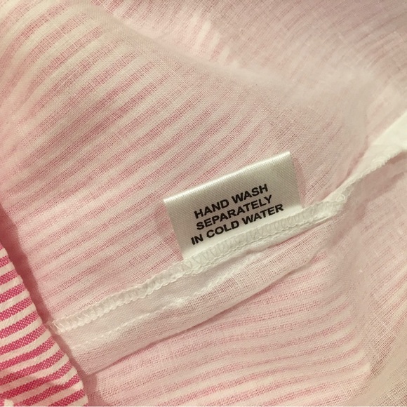 Duffield Lane Women’s Small Mini Dress Pink White Striped Seersucker Beach - Picture 2 of 8